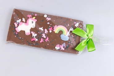 Einhorntafel mit Vollmilchschokolade